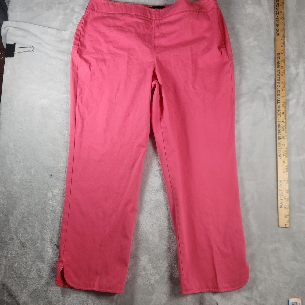 Talbots Heritage Capri Pants‎ Women 12 Fuchsia Pink Side Zip Straight Leg Preppy